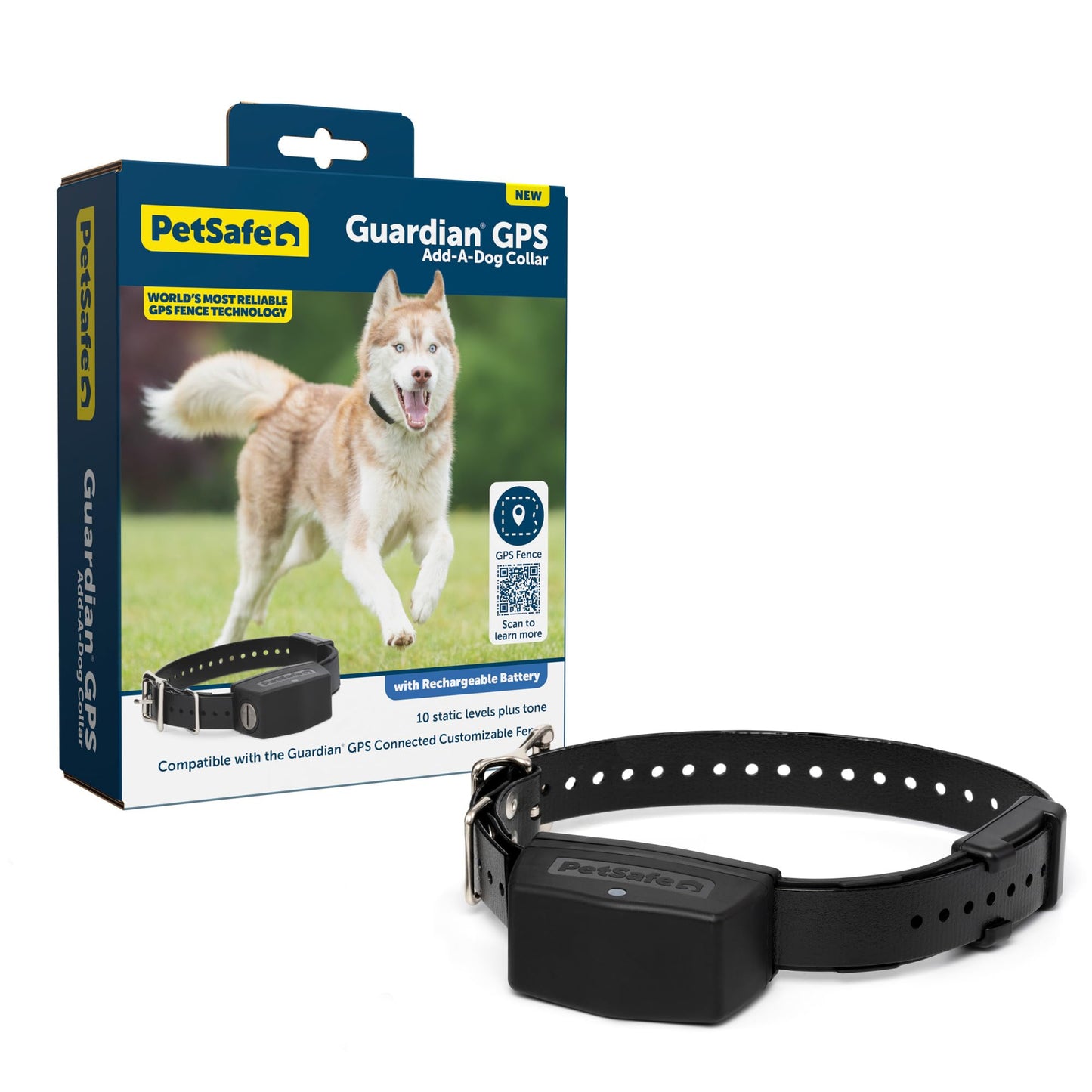 PetSafe Guardian GPS Add-A-Dog Collar - Add-On Wireless Dog Collar for Guardian GPS Connected Dog Fence Using The World’s Most Reliable GPS Fence Technology, Long Battery Life, Fits Dogs Over 10lb
