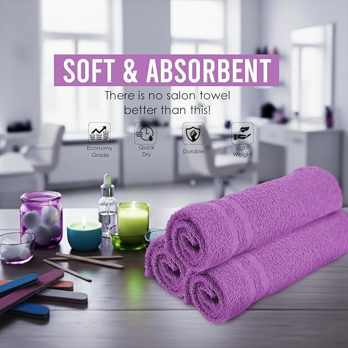 Hand Towels Purple Economy Salon Towels