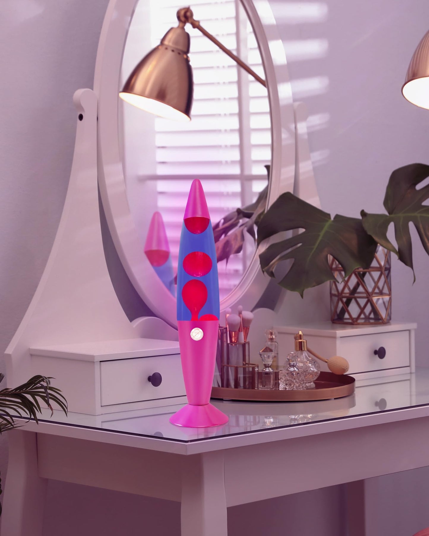 Vanful 16-Inch Liquid Motion Lamp- Pink Base, Purple Liquid, Pink Wax, Beautiful Magma Lamp with 2 packs bulbs for Adults Kids, Night Light for Boys Girls Present Home Bedroom Office Living Room Decor