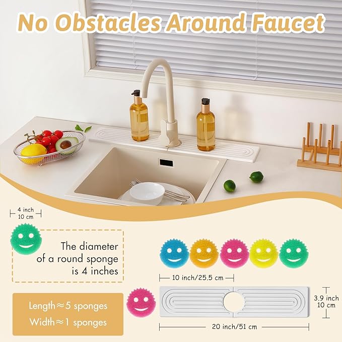 Faucet Mat for Kitchen Sink, Super Absorbent, Prevents Moisture Buildup