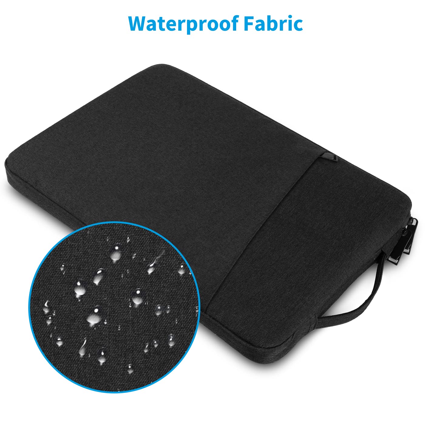 Chelory Laptop Sleeve Bag Compatible for 16 17 Inch HP/Lenovo/Asus/Acer/Dell Notebook Ultrabook Chromebook, Shockproof Computer Protective Cover Carrying Case with Handle, Black