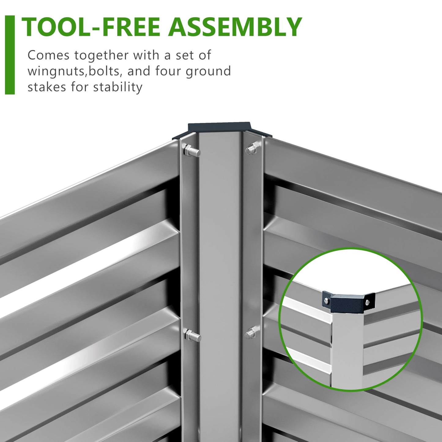 Easllre 2PCS 10x3x1ft Galvanized Raised Garden Bed,Outdoor Planter Box Metal Patio Kit Planting Bed for Vegetables Flowers Herb,Silver