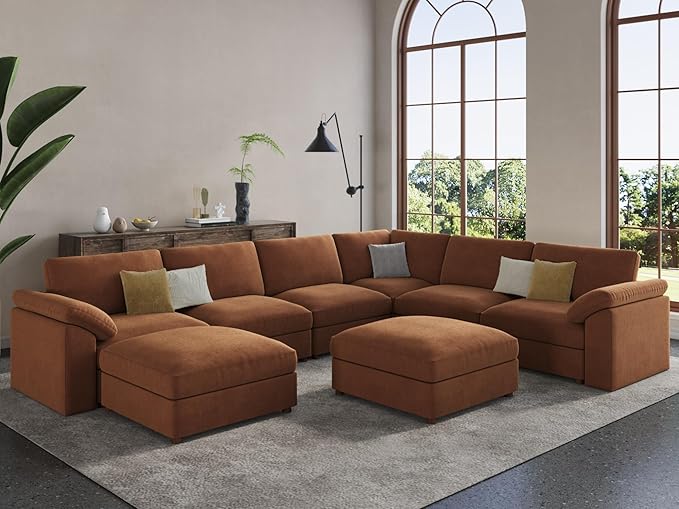 EASE MOOSE Oversized Sectional Modular Sofa, Chenille Large u Shape Sectional