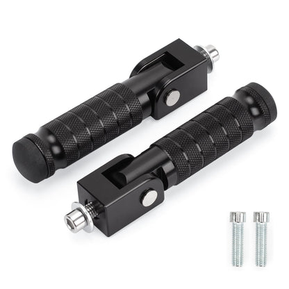 XINGWU M8 Motorcycle Foot Pegs 90 Degree Foldable Bike Pegs CNC Anti-Skid Universal for Super 73 Yamaha Honda Suzuki Aprilia Electric Car Motorbike Scooter Mini Bike Ebike Dirt Bike Go Kart (Black)