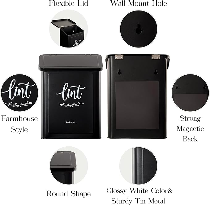 PERFNIQUE Magnetic Lint Bin for Laundry Room