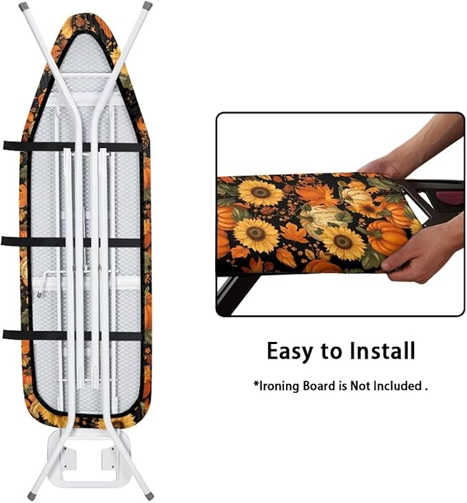 Fall Pumpkins Sunflower Leaves Durable Thick Ironing Board Covers Stain