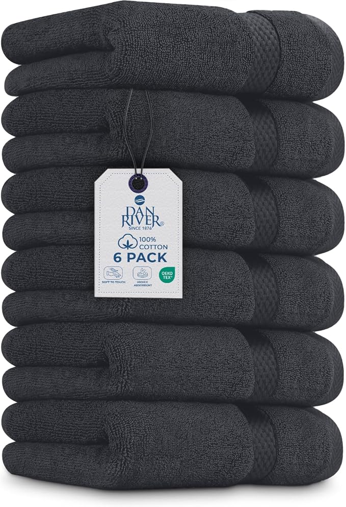 DAN RIVER 6-Pack Premium Hand Towels