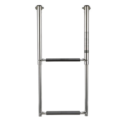 Seachoice Top Mount Telescoping Ladder for Universal Swim Platform, Stainless Steel Tubing, 2 Step, Ladder Only
