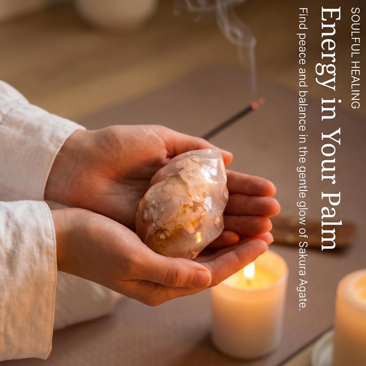 Flower Agate Flame Sculpture Small Size- Natural Crystal Flame Decor, Hand-Polished Freestanding Healing Stone, Unique Spiritual Desk Ornament & Gift