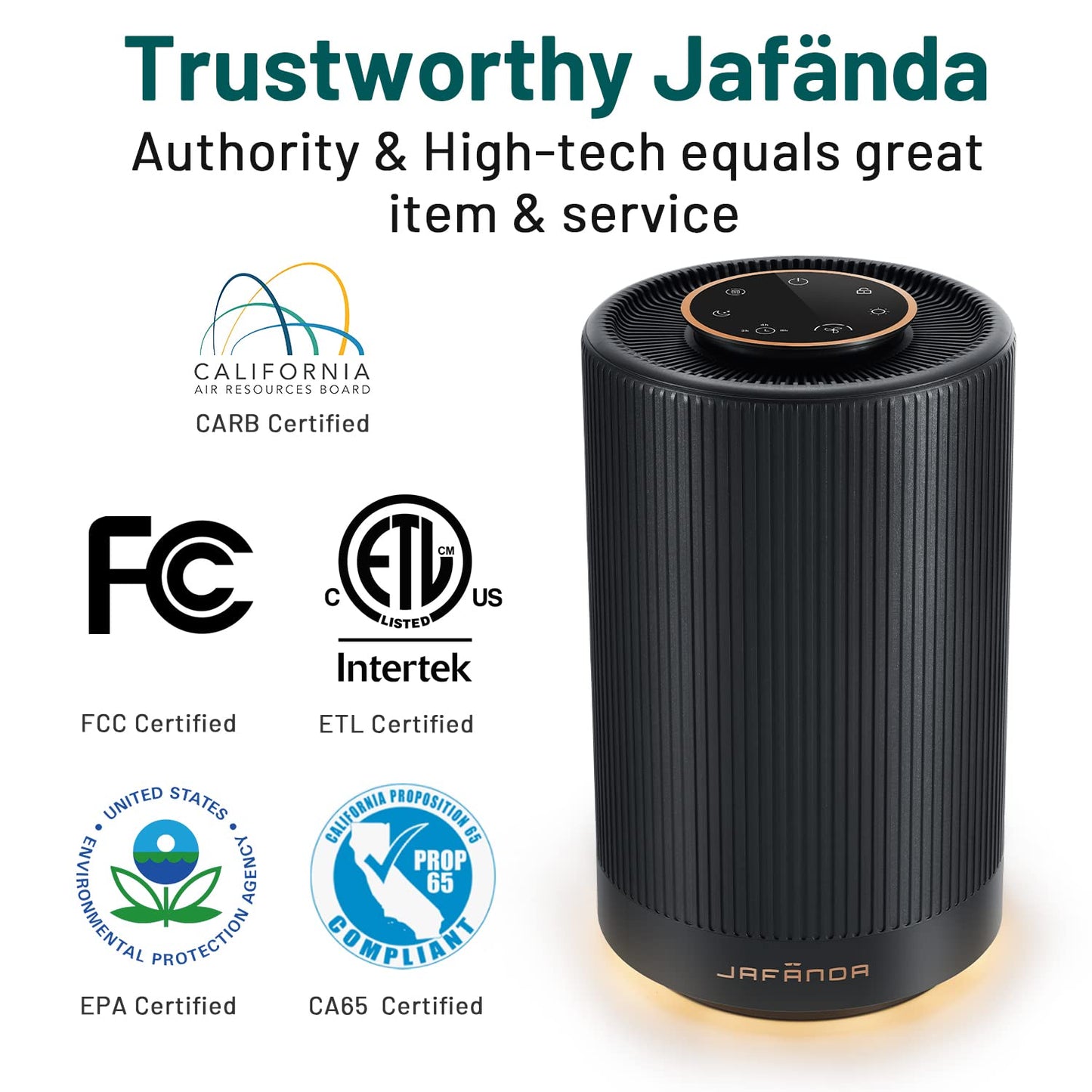 Jafanda Air Purifiers for Home Bedroom Coverage 450 sqft, 23 dB Air Cleaner with Brushless Motor, Effectively Remove Pollen Dust and Odor to Prevent Seasonal Air Diseases, Night Light