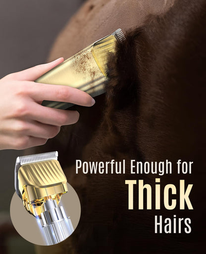 oneisall Horse Clippers,Low Noise Cordless Horse Grooming Kit for Horse Thick and Matted Long Hair