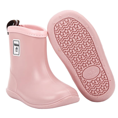 Toddler Wellies Soft PVC Boots Waterproof Lightweight Rain Boots for Little Kids Unisex Boys Girls, Manufacturer Size 14, 5.5 UK Child, Pink