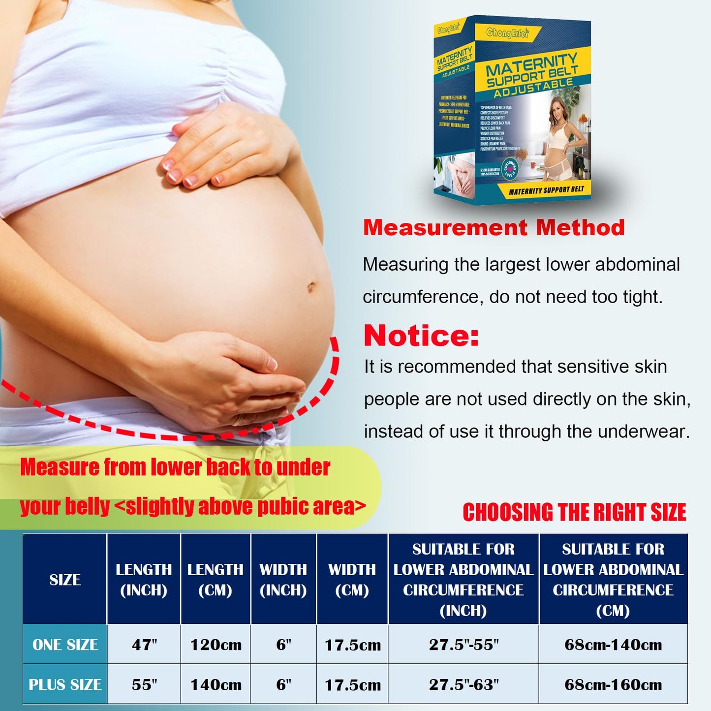 ChongErfei Pregnancy Belly Band Maternity Belt Back Support Abdominal Binder Back Brace - Relieve Back, Pelvic, Hip Pain for Pregnancy Recovery (Black, One Size)