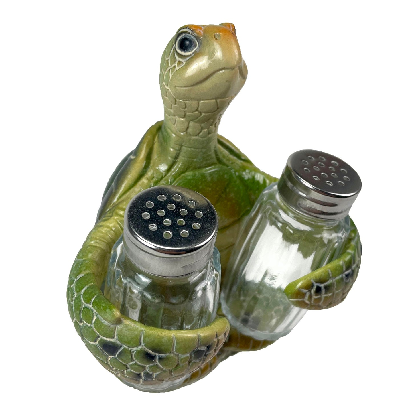 Sea Turtle Salt and Pepper Shaker Set – Whimsical Resin Design with Glass Shakers – Perfect Coastal Décor for Ocean Lovers