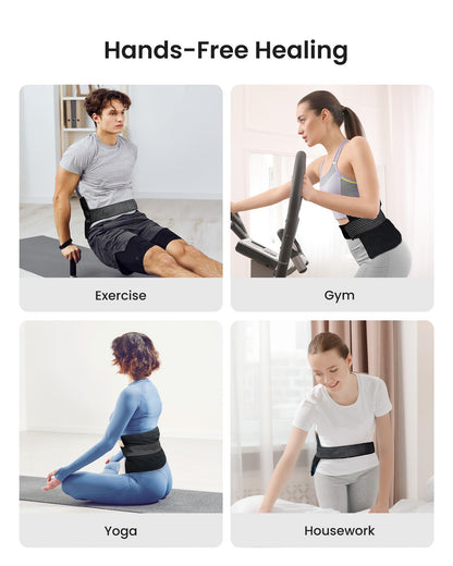 Koonie Extra 2 Large Ice Packs for Back Pain Relief with Extension Strap, Cold and Hot Packs for Injuries, Reusable Lower Back Ice Pack Wrap for Lumbar Surgery, Sciatica, Herniated Disc, Coccyx Pain
