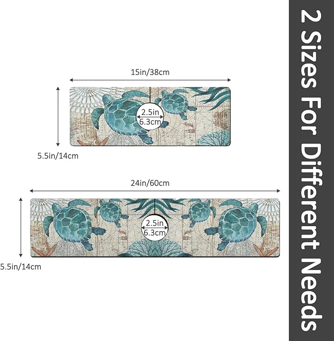 24" X 5.5" Kitchen Sink Splash Guard Faucet Mat Sea Turtles Super Absorbent