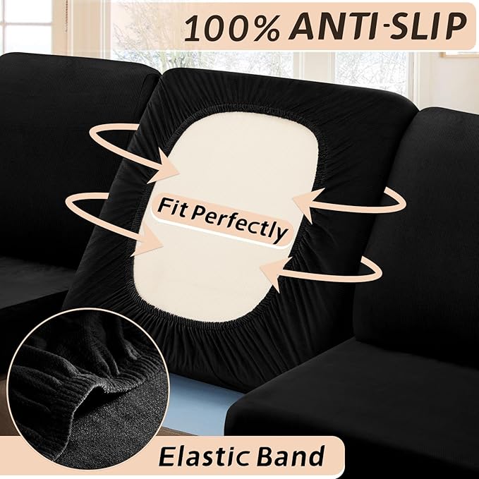 Arfntevss Sectional Couch Covers Slipcovers L Shape Couch Cushion Covers Fitted