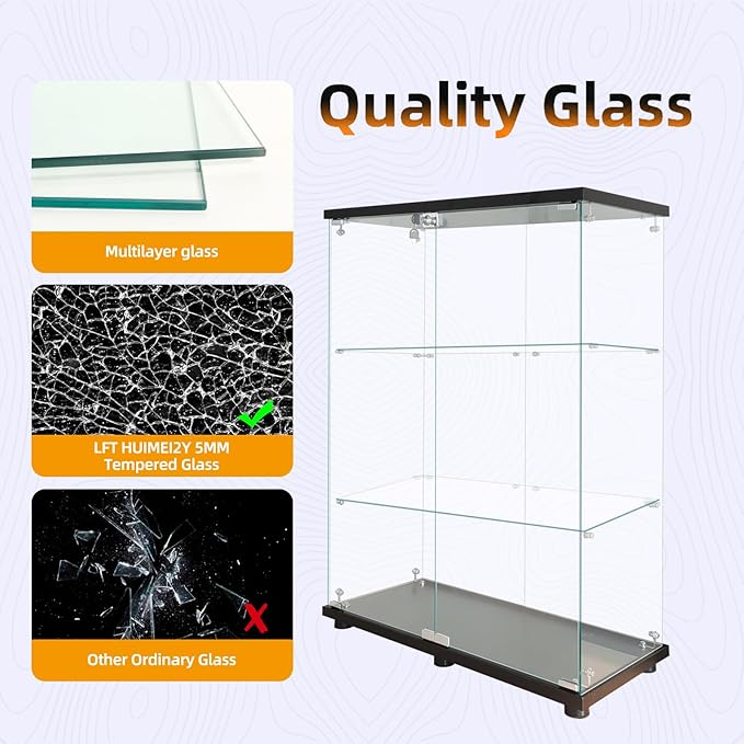 LFT HUIMEI2Y Glass Display Cabinet 3-Shelf
