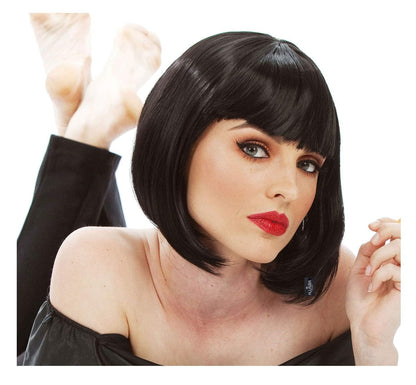ALLAURA Black Flapper Bob Wig with Bangs 20s Costume 1920s Flapper Wigs for Women - Flapper Girl Wig