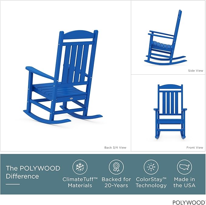 POLYWOOD Presidential Rocking Chair in Pacific Blue