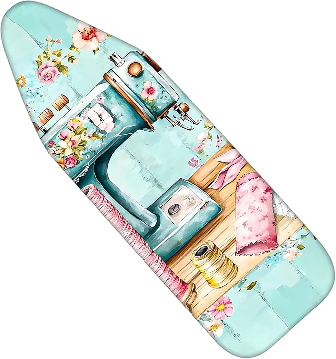 Nuxovilar Floral Sewing Machine Pattern Ironing Board Cover, 15×54 inch