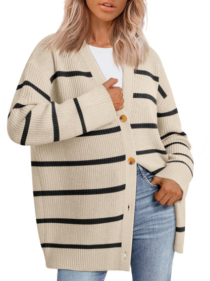 LILLUSORY Women Oversized Cardigan Sweater 2025 Fall Outfits Cloth Fashion V Neck Knit Button Front Casual Trendy Tops