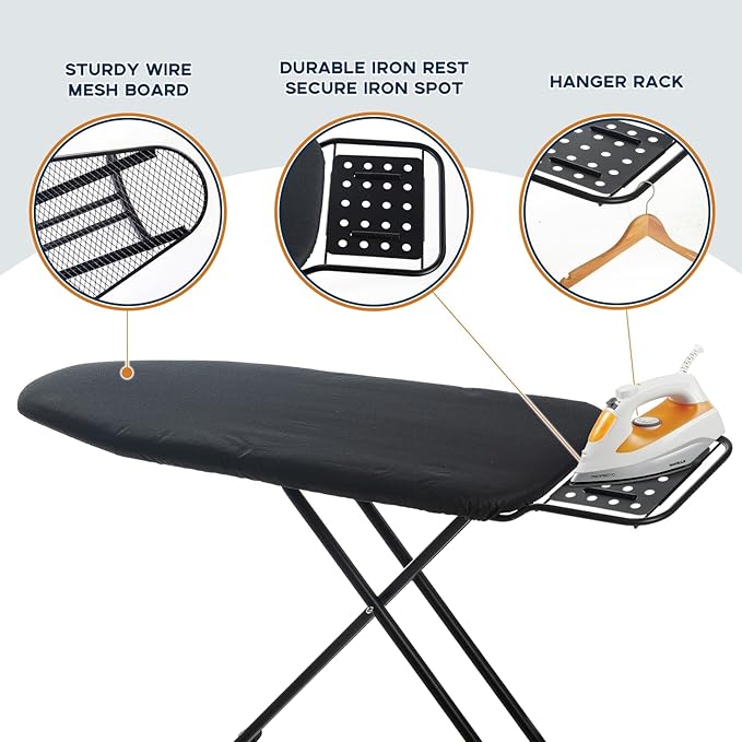 Ironing Board Full Size, RAINHOL 54"x13" Heavy Duty Compact Ironing Board