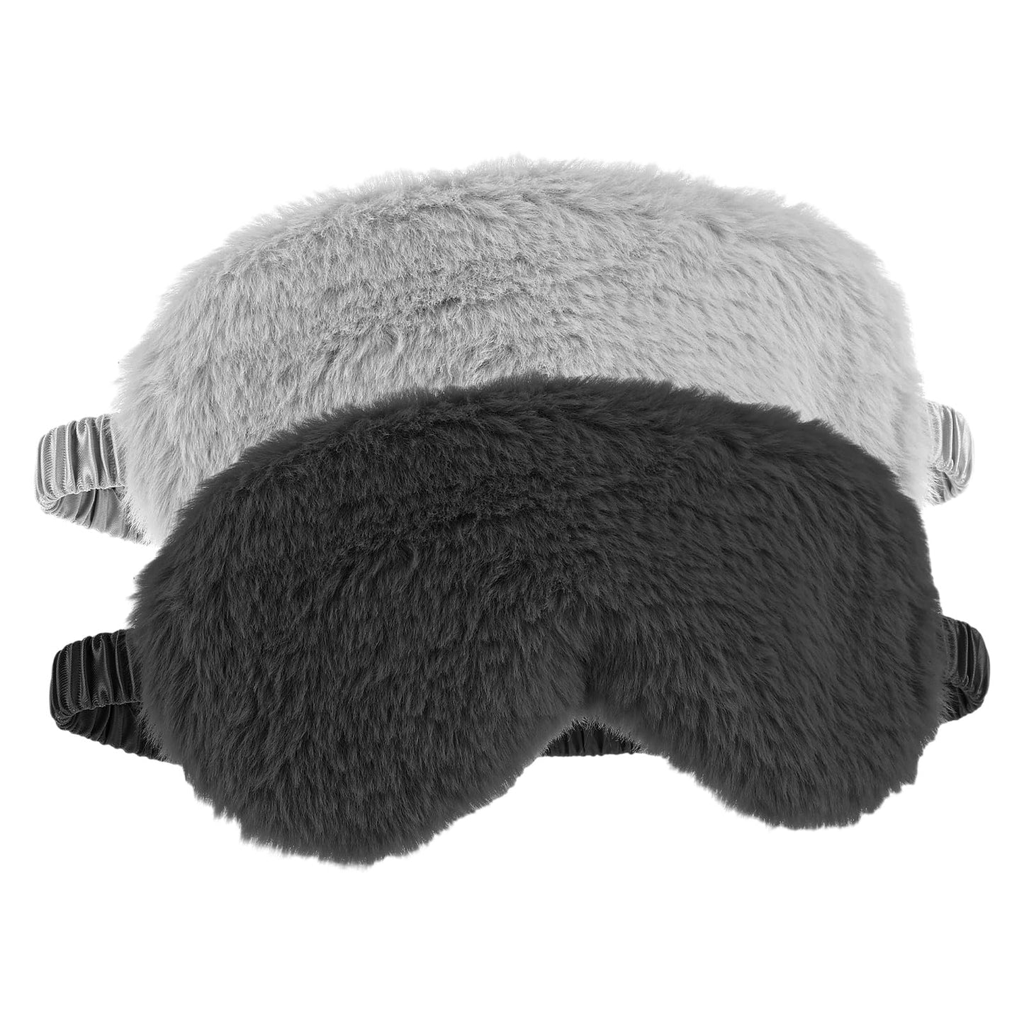 2 Pack Plush Sleeping Eye Mask Soft Plush Eye Mask Fuffy Eye Cover Comfortable Sleep Mask Blindfold Rainbow Faux Fur Eye Shade for Women, Men and Kids Travel Nap Sleeping 565488_2_3pL1H9vJ3