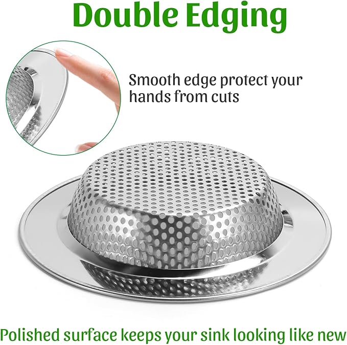3PCS - Windran Kitchen Sink Drain Strainer and Sink Drain Stopper Set, Upgraded