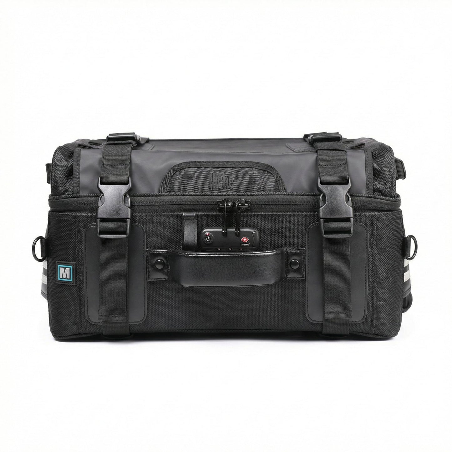 Niche Cruiser Motorcycle Tail Bag, 44L Rear Seat Bag with TSA Number Lock, High-Capacity Luggage for Travel, Helmet & Gear Bag with Waterproof Rain Cover - Universal Fit (NMO-2306)