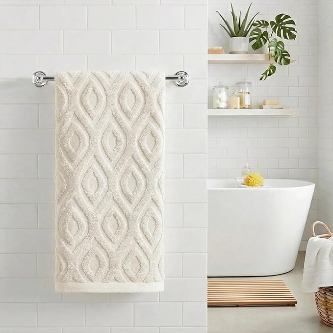 Artoid Mode 1 Pc Beige 3D Diamond Grid Jacquard Hand Towels