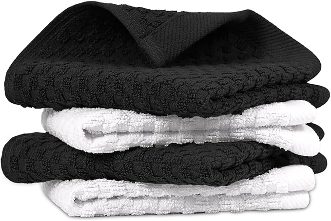 Infinitee Xclusives Premium Dish Cloth 100% Cotton 12 x 12 Inches |Pack of 4|