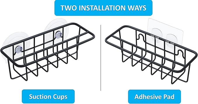 Sink Caddy Sponge Holder for Kitchen Sink Dish Cloth Hanger 2 Suspension Options
