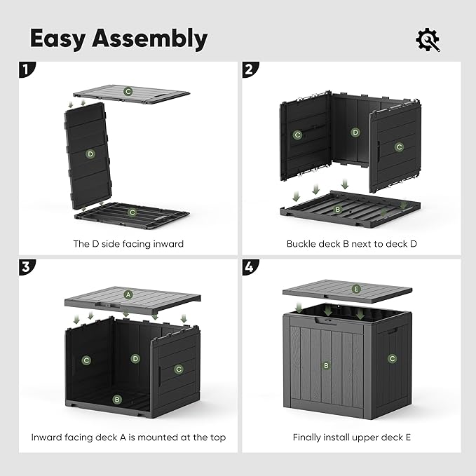 NEWBULIG 31 Gallon Deck Box, Weatherproof Resin Lockable Outdoor Storage for Secure Package Deliveries and Indoor Storage in Garden or Patio, Backyard