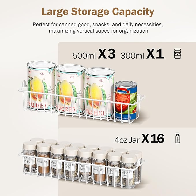 Delamu Over The Door Pantry Organizer, 5-Tier Pantry Door Organizers and Storage