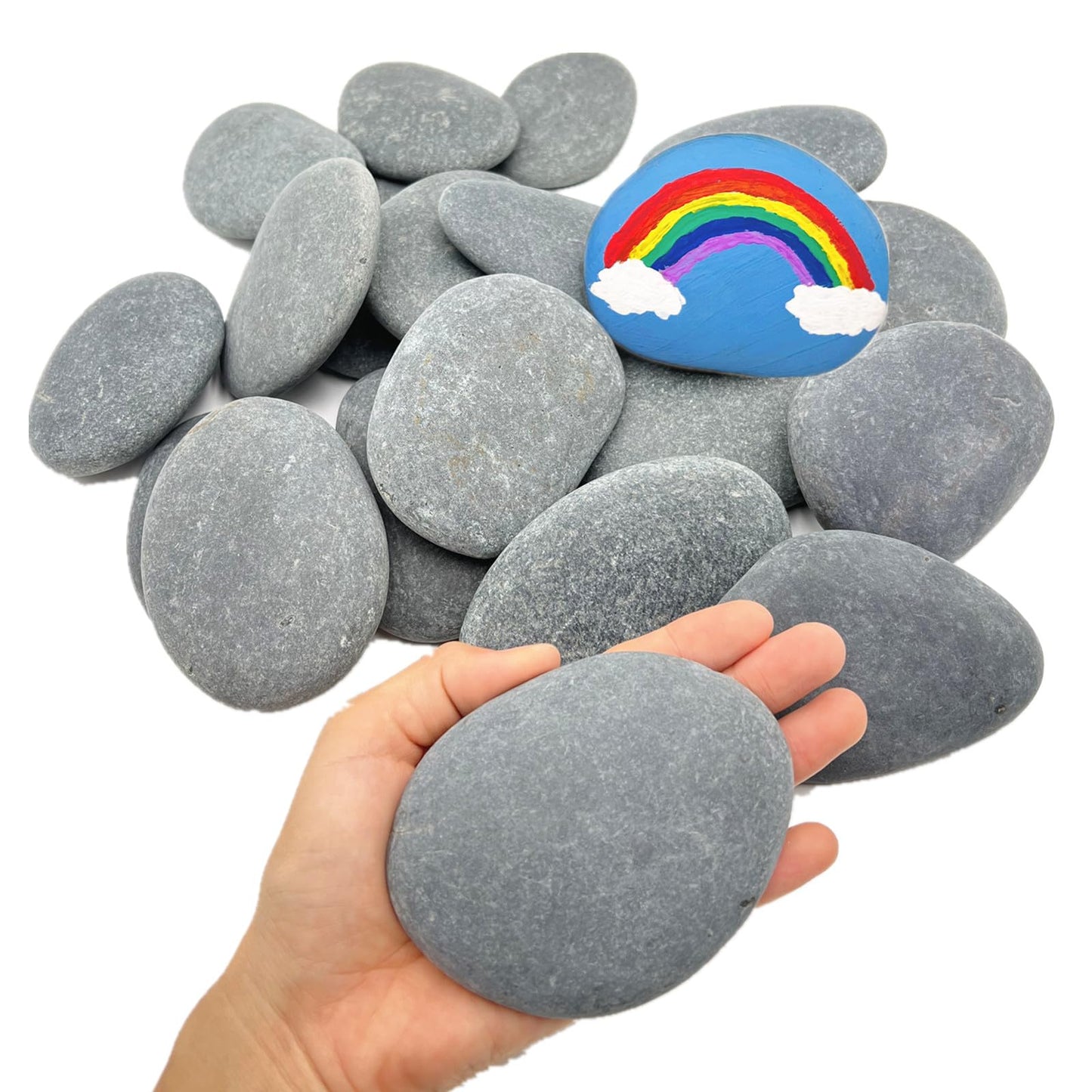 Lifetop 30PCS Painting Rocks, 3"-4" DIY Rocks Flat & Smooth Kindness Rocks for Arts, Crafts, Decoration, Large Rocks for Painting,Hand Picked for Painting Rocks
