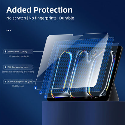 NEW'C 2 Pack Designed for iPad (A16) 11th Generation 2025, iPad 10th Generation 10.9 inches 2022 Screen Protector Tempered Glass, Bubble Free, Ultra Resistant (Easy Installation Frame)