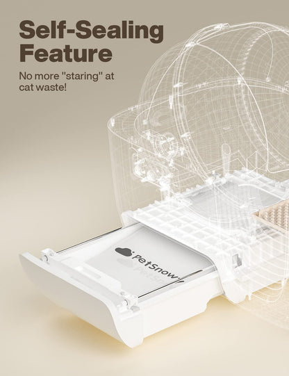 PetSnowy SNOW+ Cat Litter Box Liners, Self-Sealing Waste Drawer Bags for Automatic Cat Litter Box, 120 Pcs