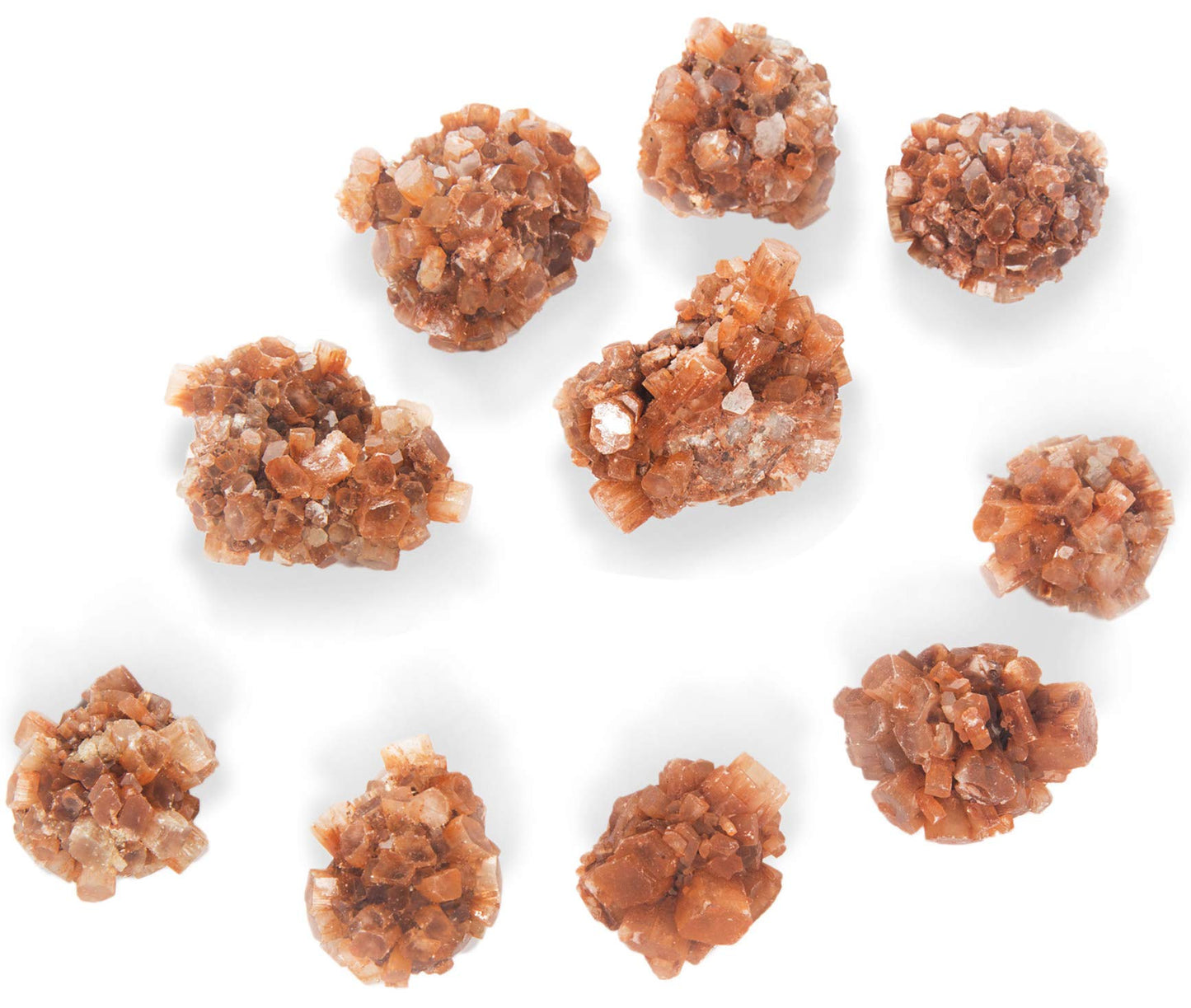 JIC Gem 10 pcs Beautiful Natural Aragonite Crystal Cluster Healing Crystal Quartz Cluster Irregular Home Decoration Specimen Figurine（3-4cm