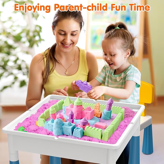 Arscniek Toddlers Activity Table 7 in 1 Kids Activity Tables and Chair Set