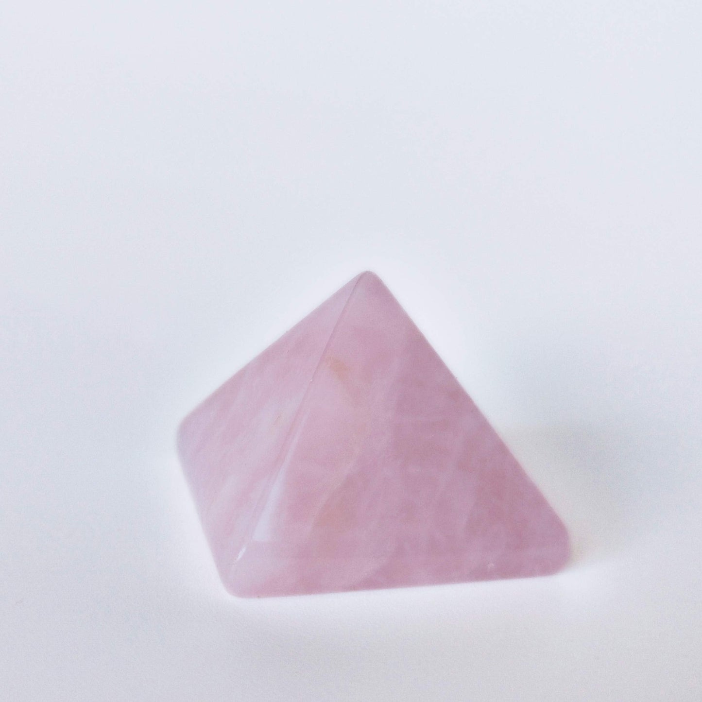 Crystal Pyramid of Natural Rose Quartz Chakra Healing Stone, 1.5 inch