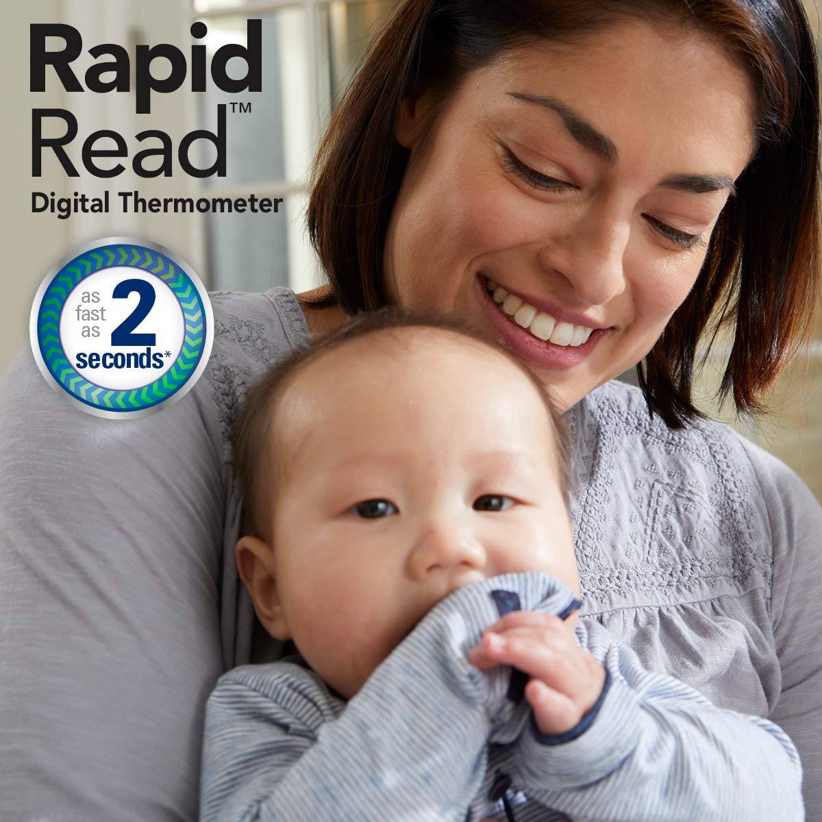 Vicks RapidRead Digital Thermometer, Temperature Readings in 2 Seconds, Use as Oral Thermometer, Baby Rectal Thermometer or Under The Arm, Water Resistant