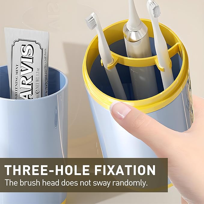 Toothbrush Cup with Cover – Leak-Proof Seal, Large Capacity