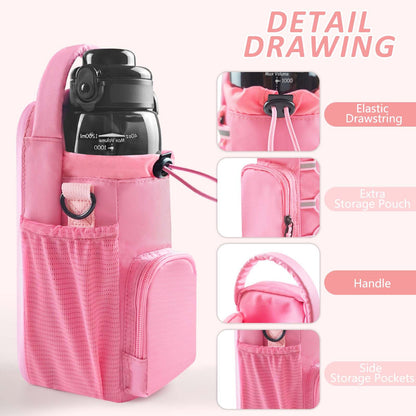 Magnetic Gym Bag for Men and Women, Magnetic Water Bottle Holder for Gym, Small Gym Bag, Gym Gifts for Women and Men (Pink, <40 OZ)