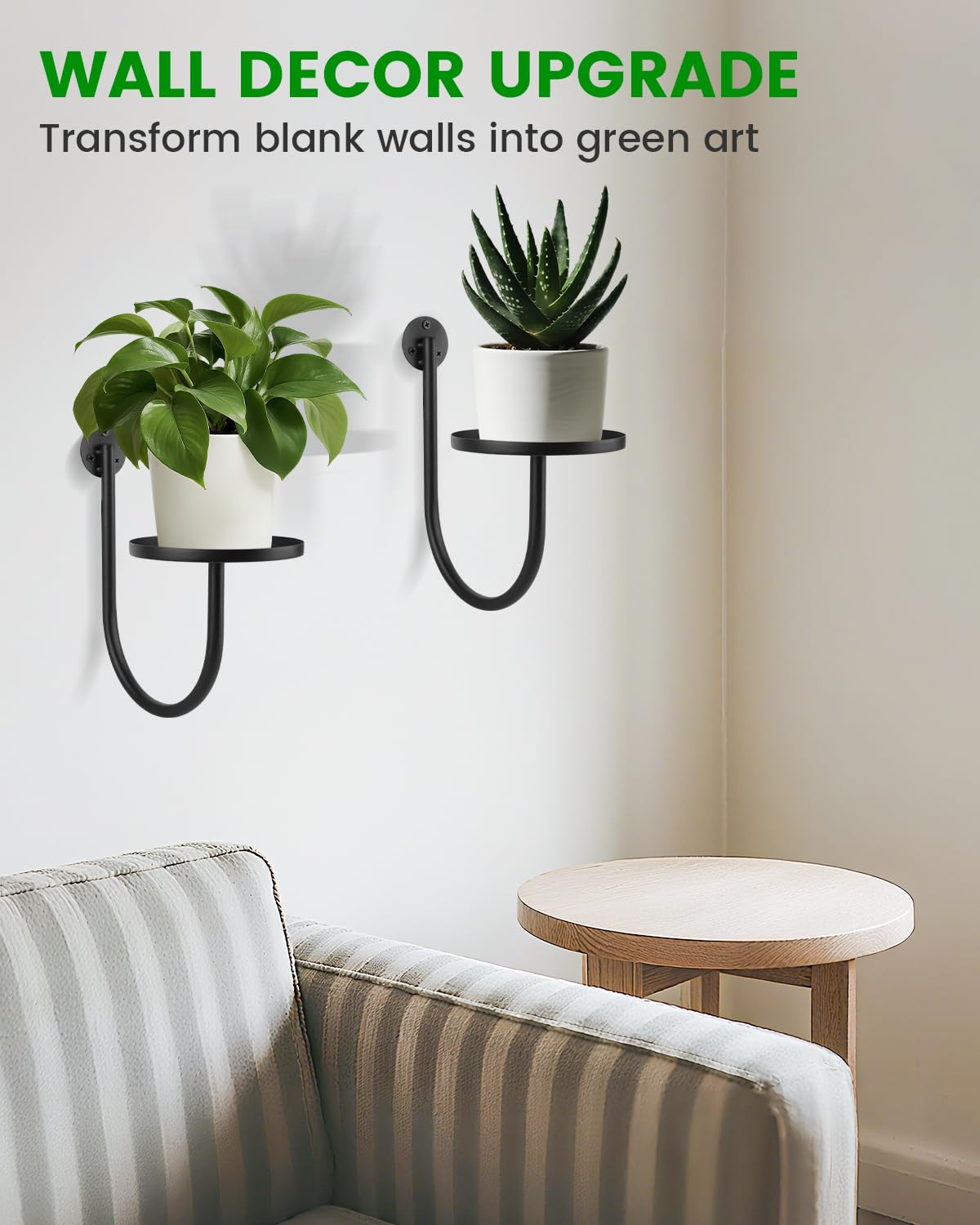 SLLPL Wall Planters for Indoor Plants, Mounted Holder Shelf, Metal Plant Wall Hanger, Decorative Plant Shelf for Indoor Wall Decor (3 Pack)