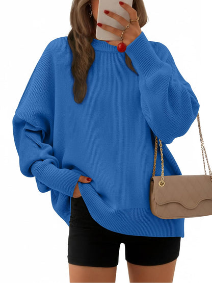 EFAN Women's Oversized Sweaters 2025 Fall Crewneck Batwing Sleeve Pullover Sweaters
