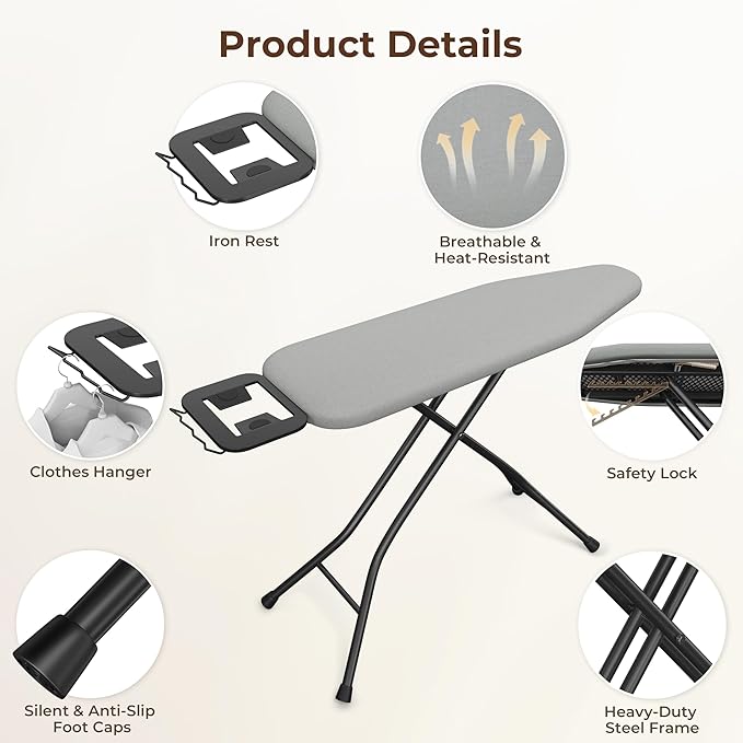 Yaheetech Foldable Ironing Board, Heavy Duty Iron Board