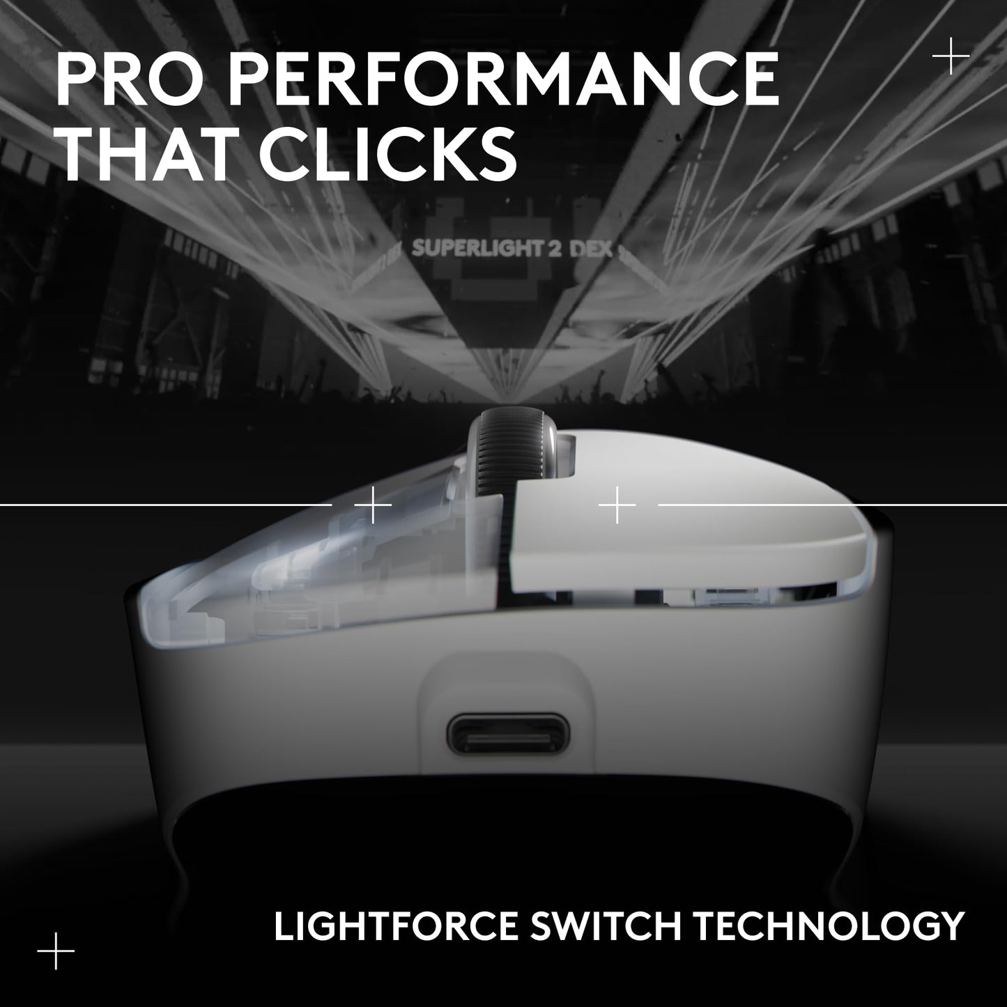 Logitech G PRO X SUPERLIGHT 2 Wireless Gaming Mouse, 60g Pro-Grade with 5 Programmable Buttons, 44k DPI Sensor, 8kHz Report Rate, USB-C Charging for PC/Mac - Black