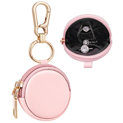 LUCKINEE Portable Gym Jewelry Ring Holder Keychain, Small Travel Ring Holder Earring Stud Necklace Storage Case Ring Holder Gifts for Women and Girls