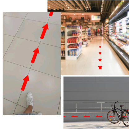 9 Pcs Red Arrow Stickers for Signs Directional Sign Arrows Decals Adhesive Arrow Sign Sticker Waterproof Floor Road Instruction Arrow Marking Stickers PVC Wall Marking Arrow Signs